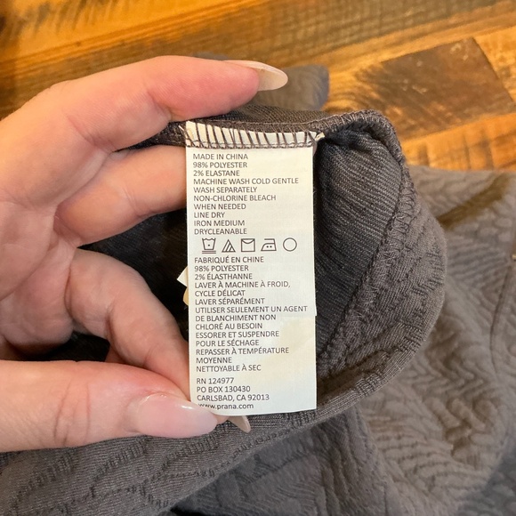 prAna Gray Textured Knit Long Sleeve A-Line Dress Women’s Size M - Picture 9 of 9